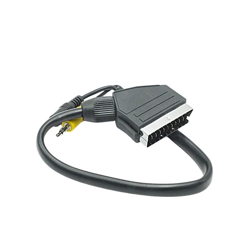 Uydu Alıcısı AV Kablo 3.5 Mm Stereo Erkek-Scart Kablo 35 cm Uydu Alıcısı AV Kablo 3.5 Mm Stereo Erkek-Scart Kablo 35 cm