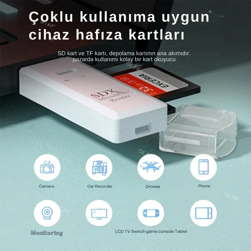 Olaf 2 in 1 kart okuyucu hafıza kartı okuyucu USB 3.0 SD TF kart okuyucu