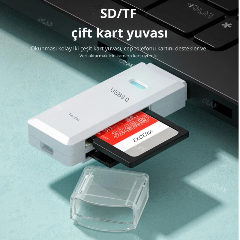 Olaf 2 in 1 kart okuyucu hafıza kartı okuyucu USB 3.0 SD TF kart okuyucu