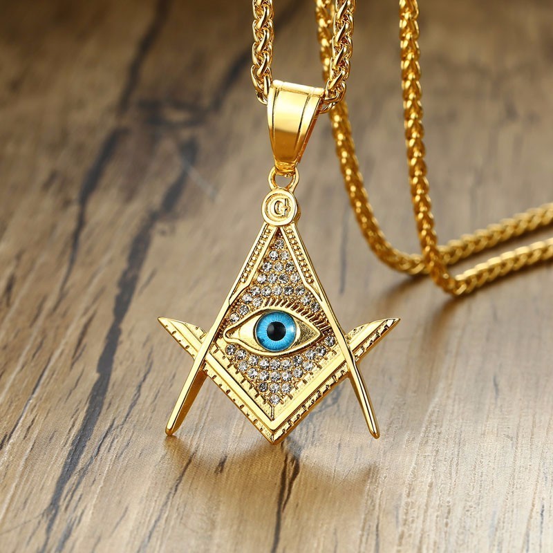 Illuminati Piramit Her Şeyi Gören Göz Kolye Paslanmaz Çelik